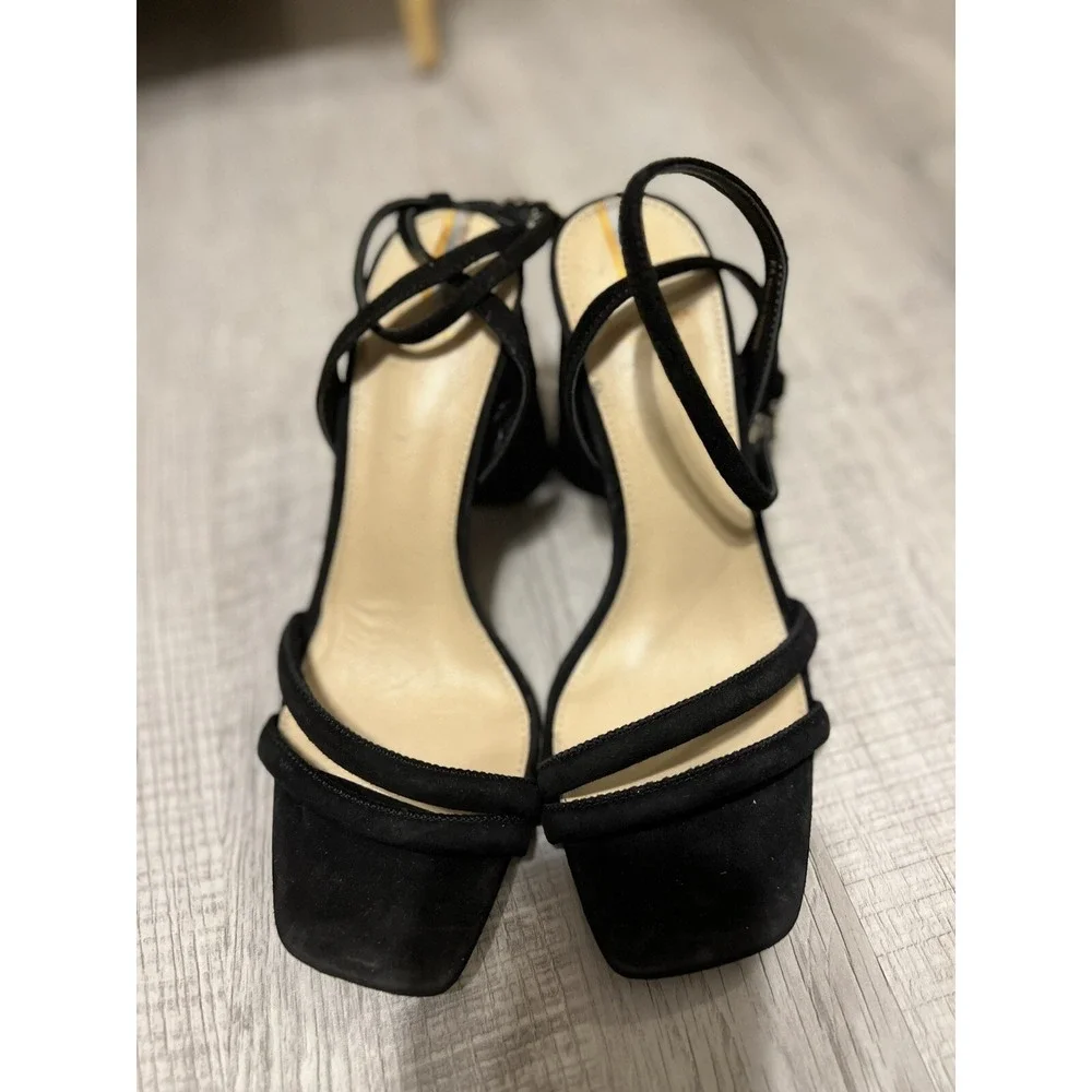 Sam Edelman $140‎ Kia Block Heel Size 8 Black Suede Formal Bridesmaid Prom Shoes